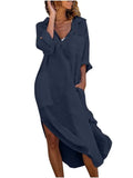 Loose Woven Shirt Dress