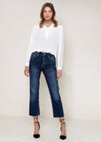 Mandarin-Inspired Collar Shirt Blouse - Ivory