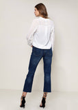 Mandarin-Inspired Collar Shirt Blouse - Ivory