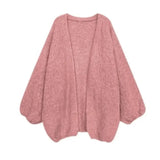 Knitted Cardigan Sweater w/ Lantern Sleeve