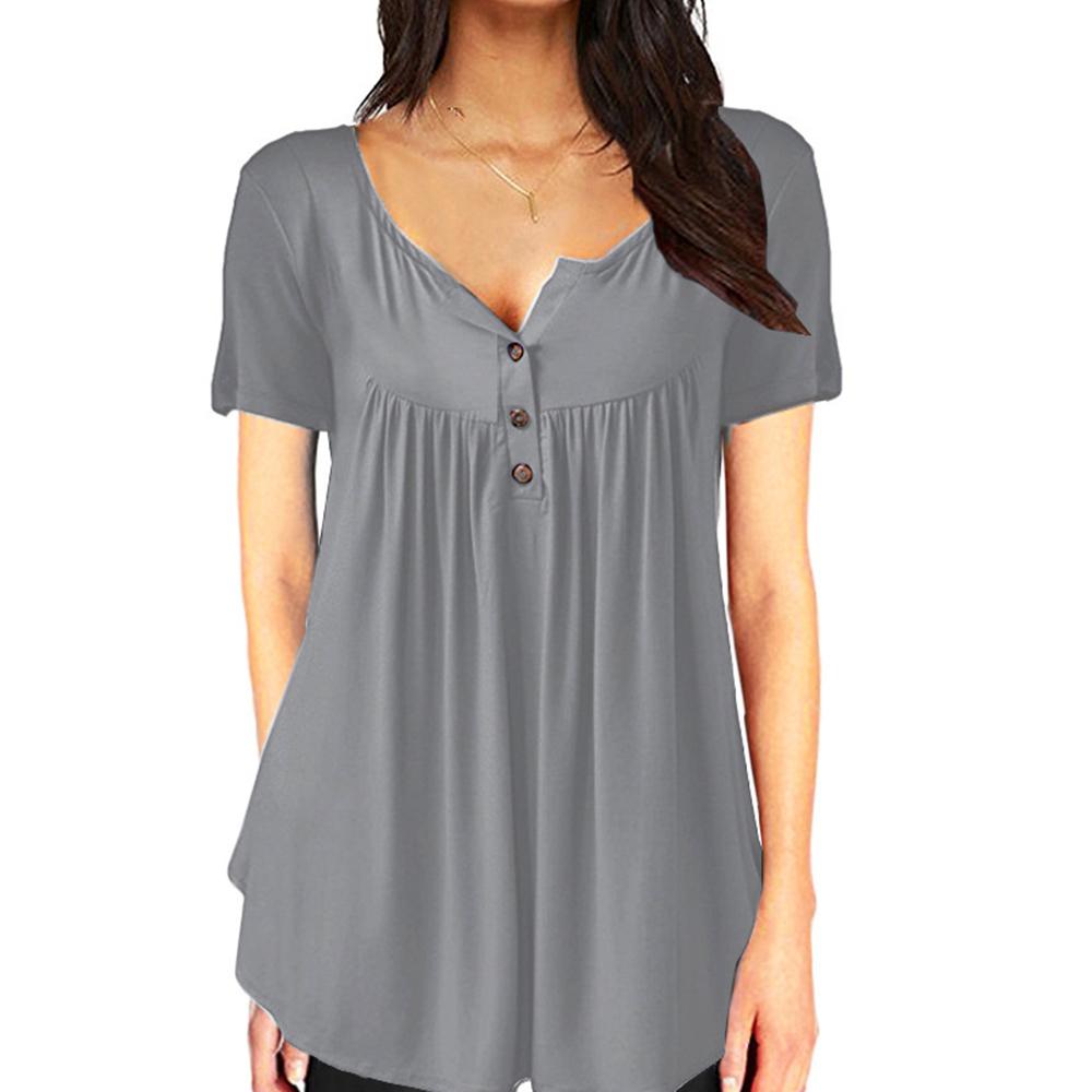 Casual Short Sleeve with Button Top