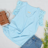 Lace Sleeve Pleated Tank