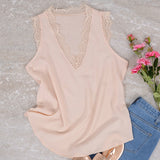 Lace Detail V Neck Top