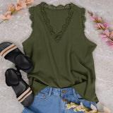 Lace Detail V Neck Top