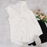 Lace Detail V Neck Top