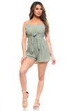 Front Tie Tank Romper with Open back