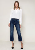 Mandarin-Inspired Collar Shirt Blouse - Ivory