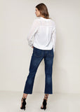 Mandarin-Inspired Collar Shirt Blouse - Ivory