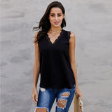 Lace Detail V Neck Top