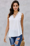 Lace Detail V Neck Top