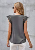 Lace Sleeve Pleated Tank