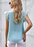 Lace Sleeve Pleated Tank