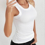 Women Ribbed Sleeveless Slim Fit Basic Tank Top