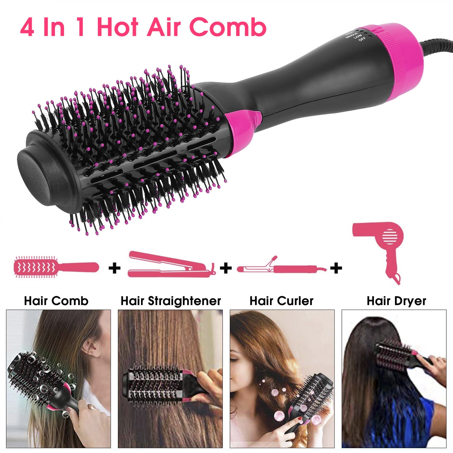 4 in 1 Hair Dryer Volumizer Brush