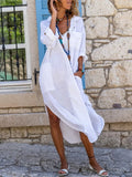 Loose Woven Shirt Dress