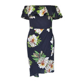 Ruffle Off-Should Dress, Floral Print