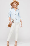 Cotton Blend Lace-Up Shirt