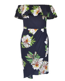 Ruffle Off-Should Dress, Floral Print