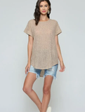 Tunic Top with Back Twist Detailing, Taupe